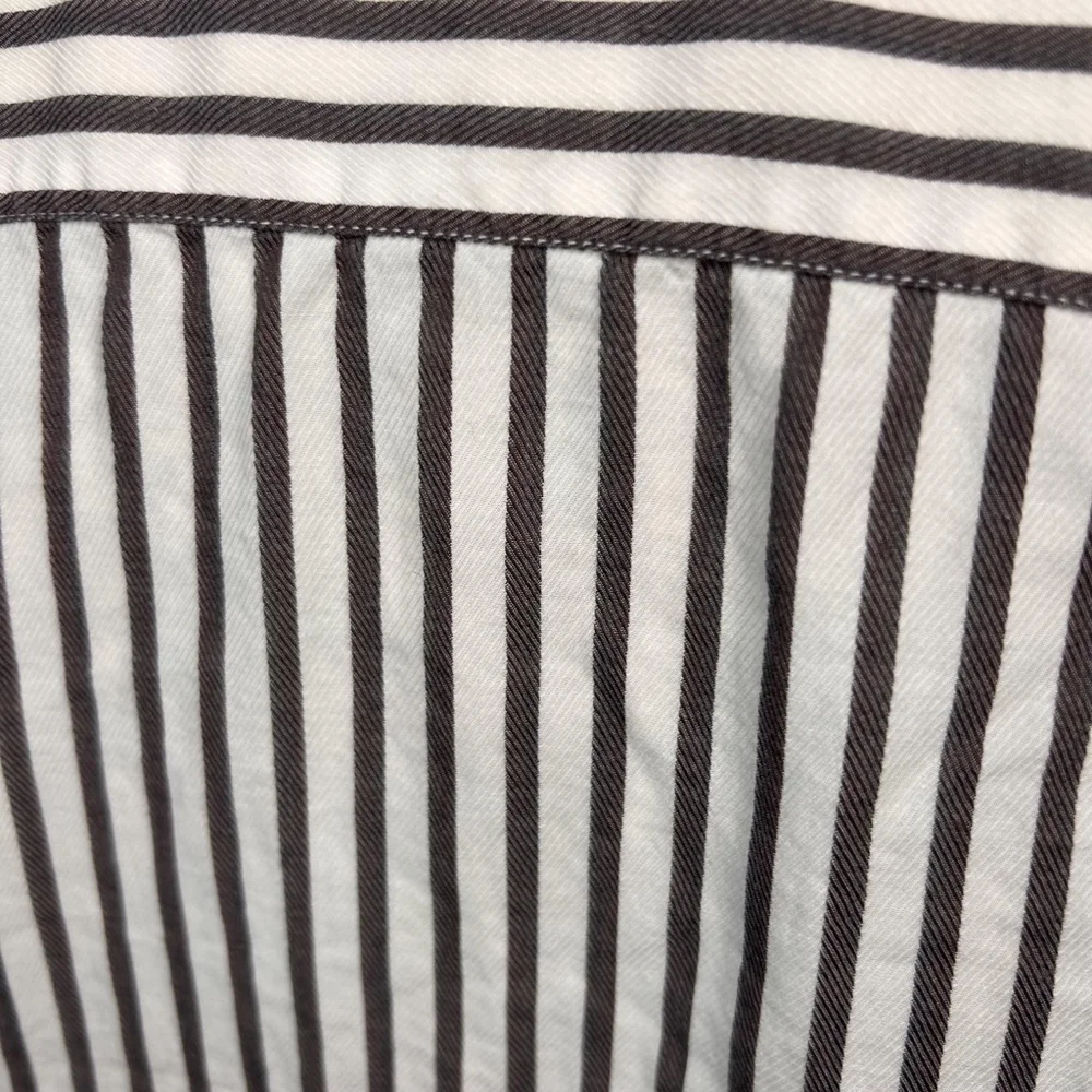 Ermengildo Zegna 100% cotton xxl white and brown striped men’s dress shirt - Picture 6 of 11
